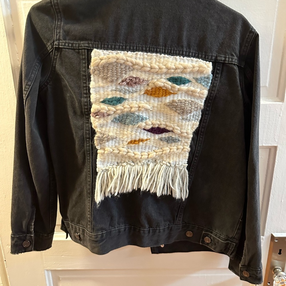 Unique jacket hand made design on back - size M